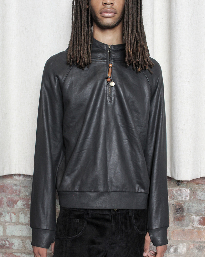 SERPENTINE WAXED QUARTER ZIP HOODIE