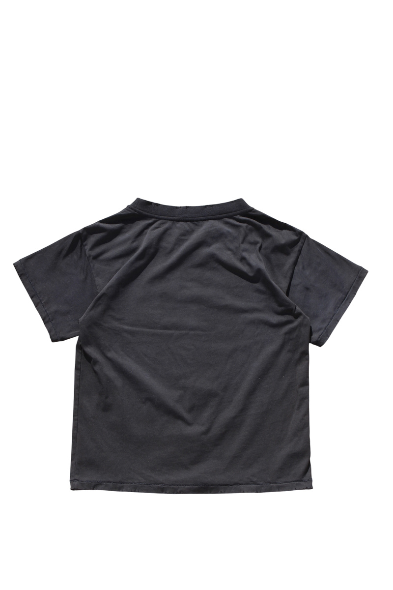 BLACK AMERICAN POLLUTION HAND PRINTED TEE