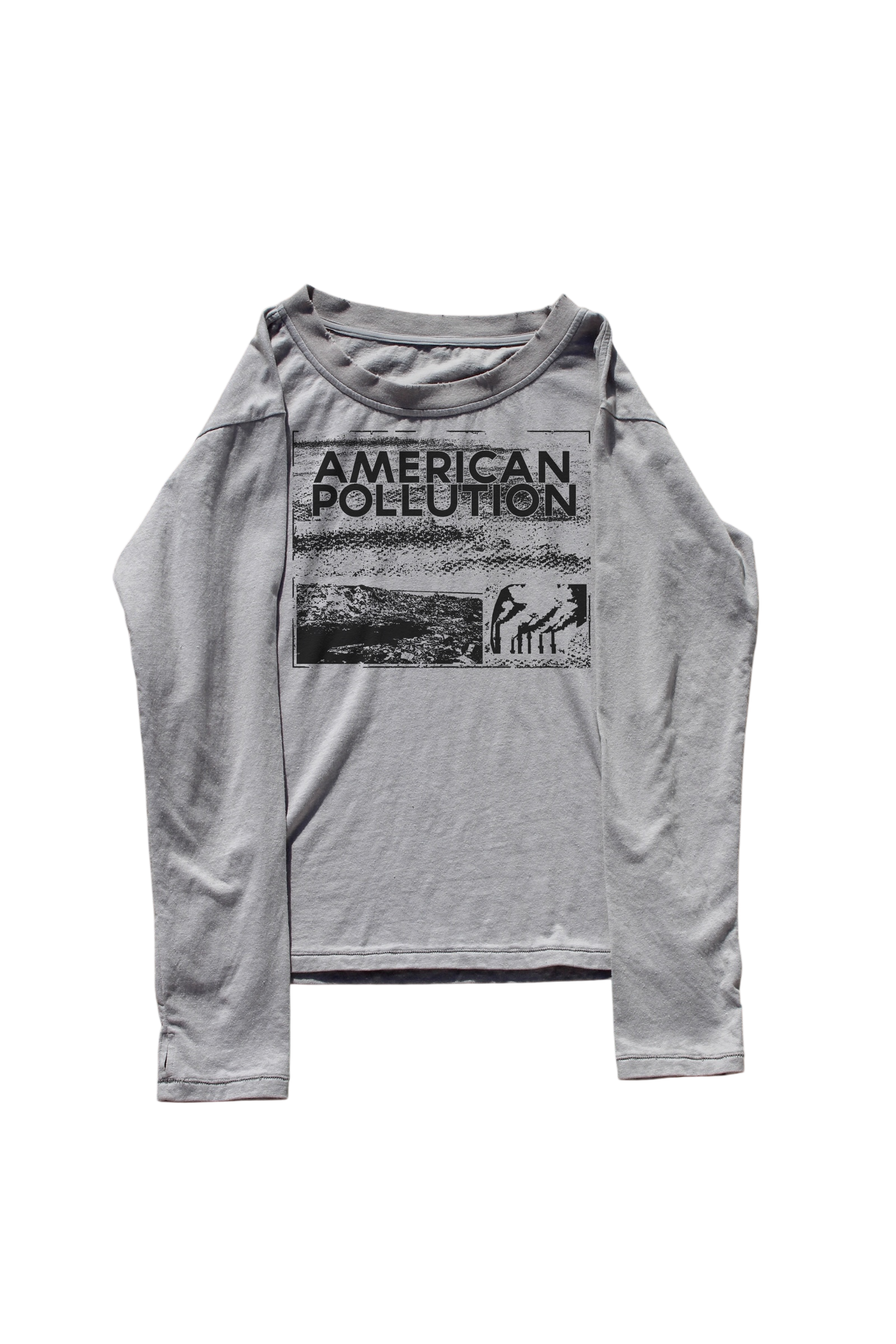 GREY AMERICAN POLLUTION HAND PRINTED LONG SLEEVE