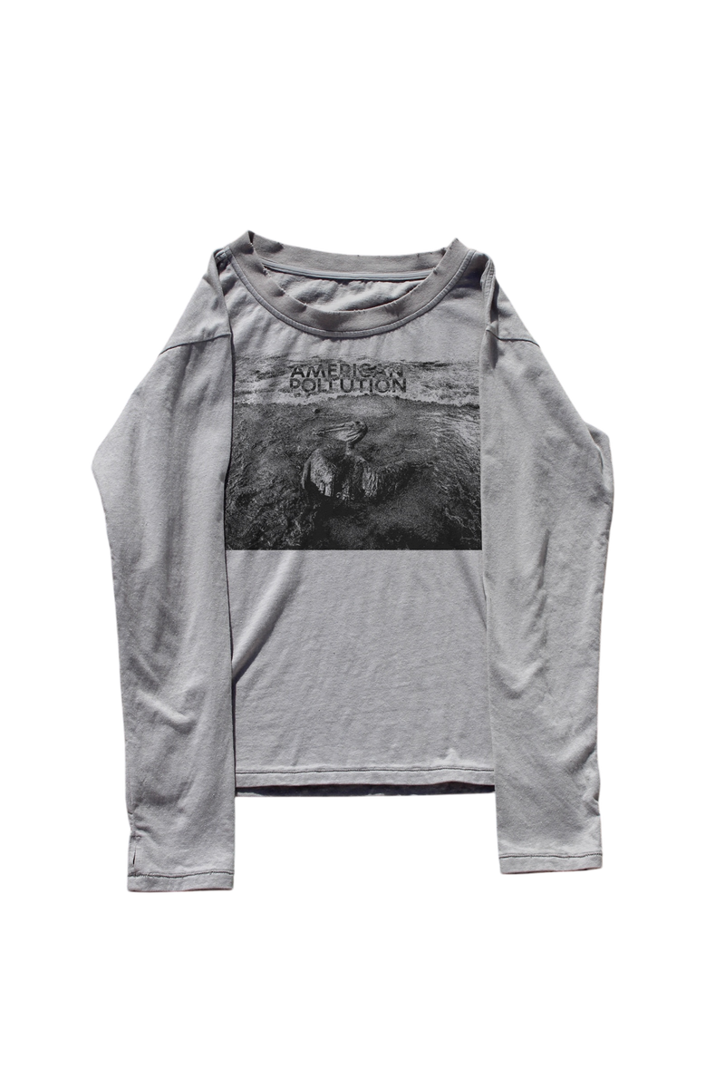 GREY AMERICAN OILSPILL PRINTED LONG SLEEVE
