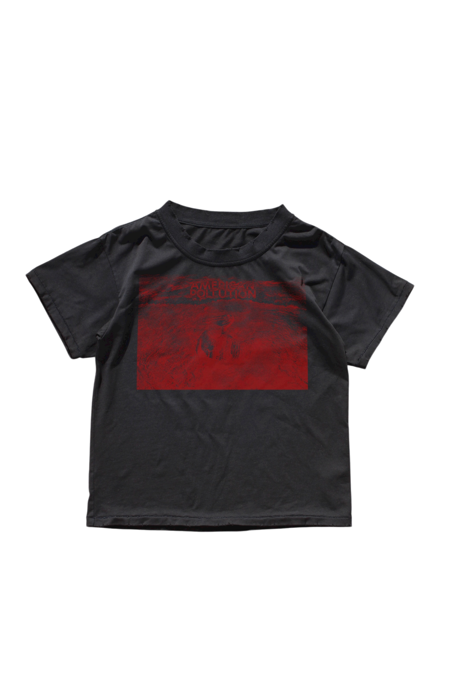 BLACK OILSPILL HAND PRINTED TEE