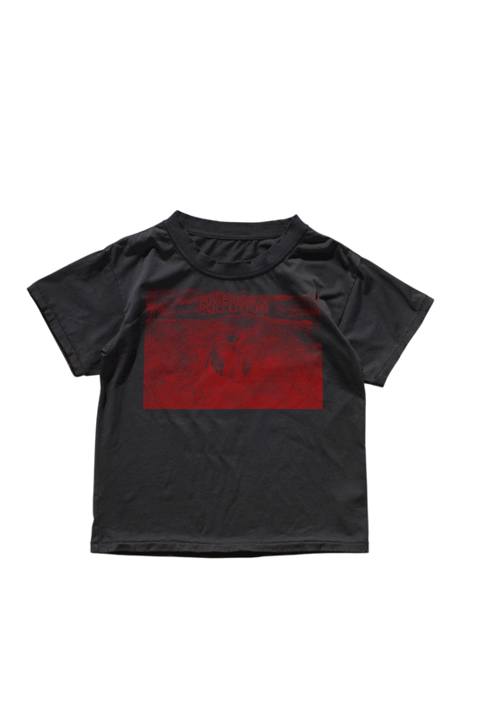 BLACK OILSPILL HAND PRINTED TEE