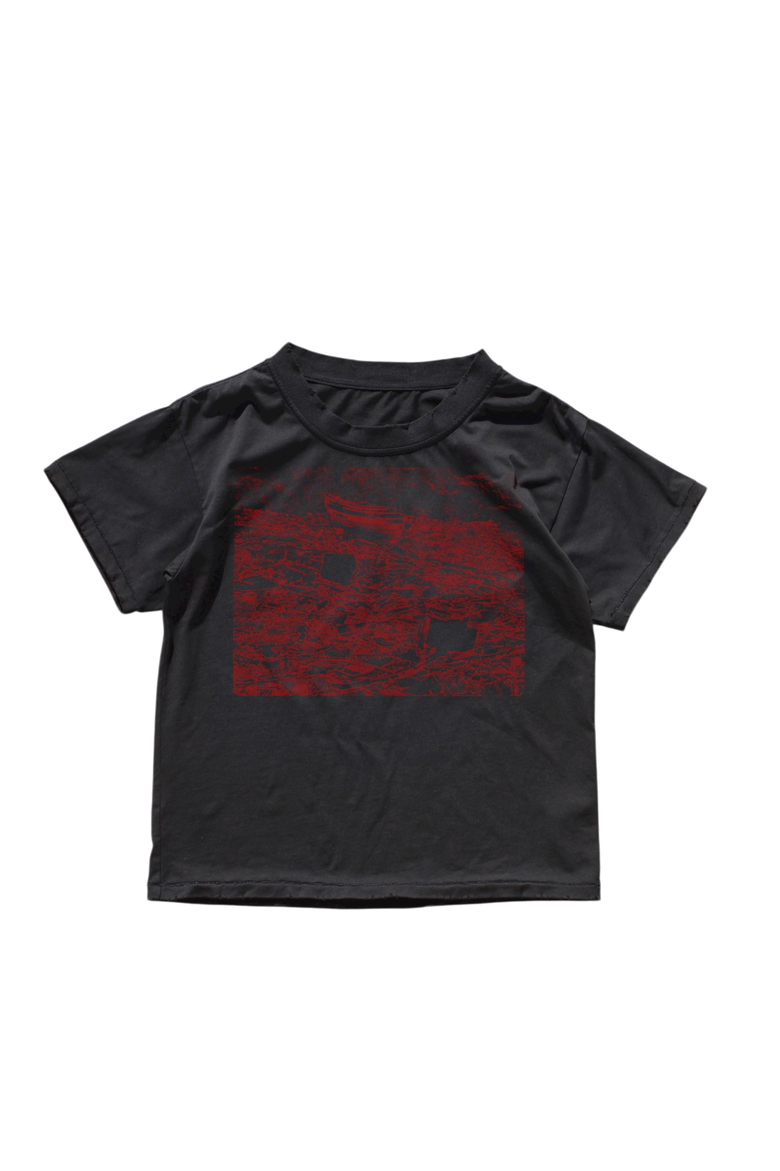 BLACK ROWBOAT HAND PRINTED TEE
