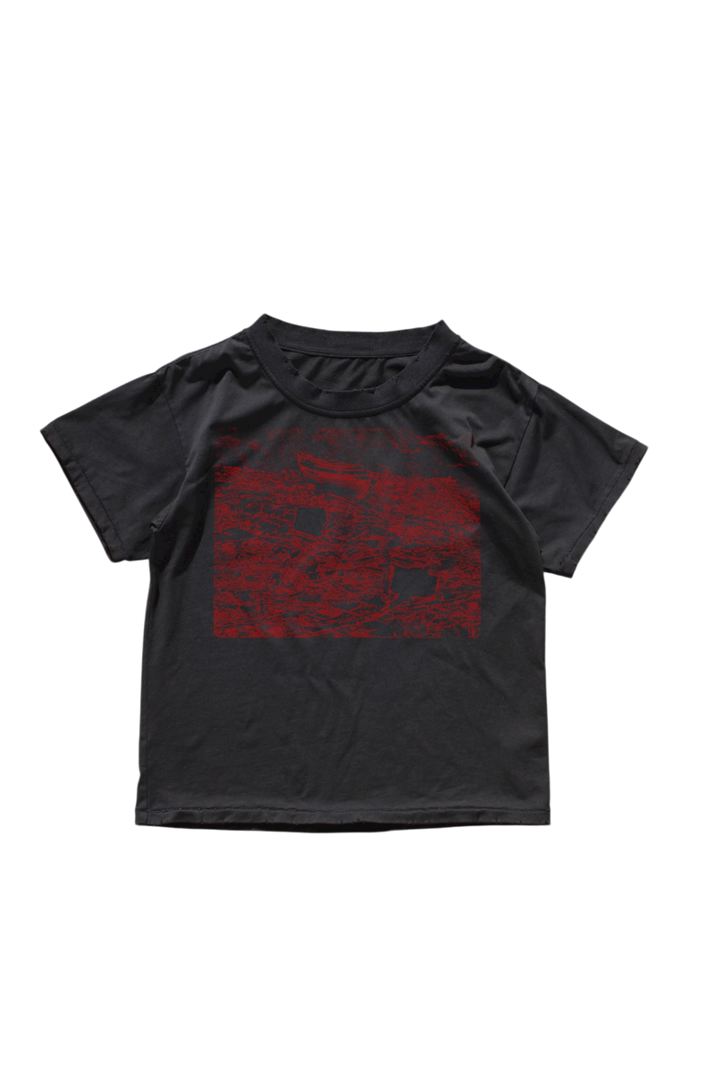 BLACK ROWBOAT HAND PRINTED TEE