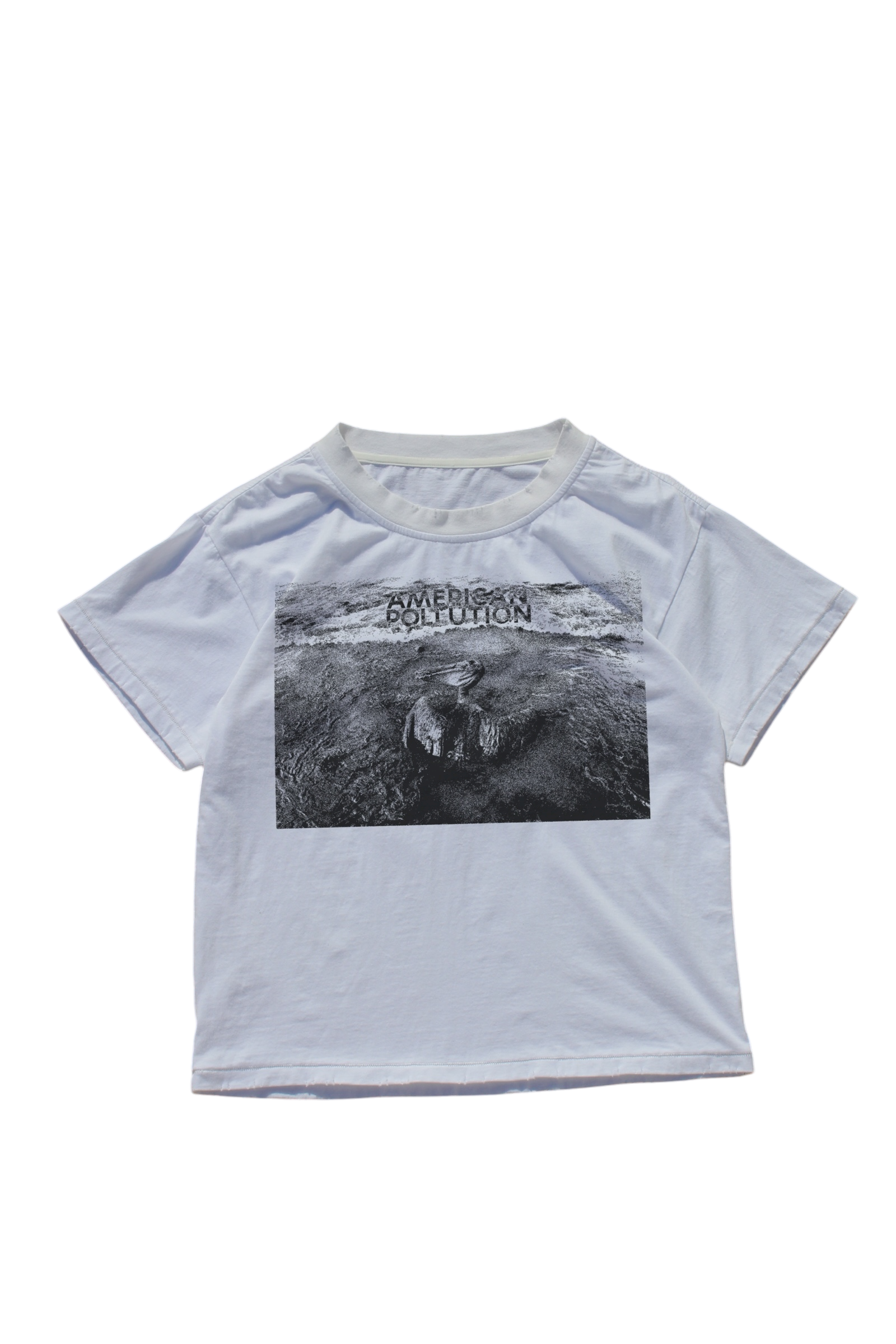 WHITE OILSPILL HAND PRINTED TEE