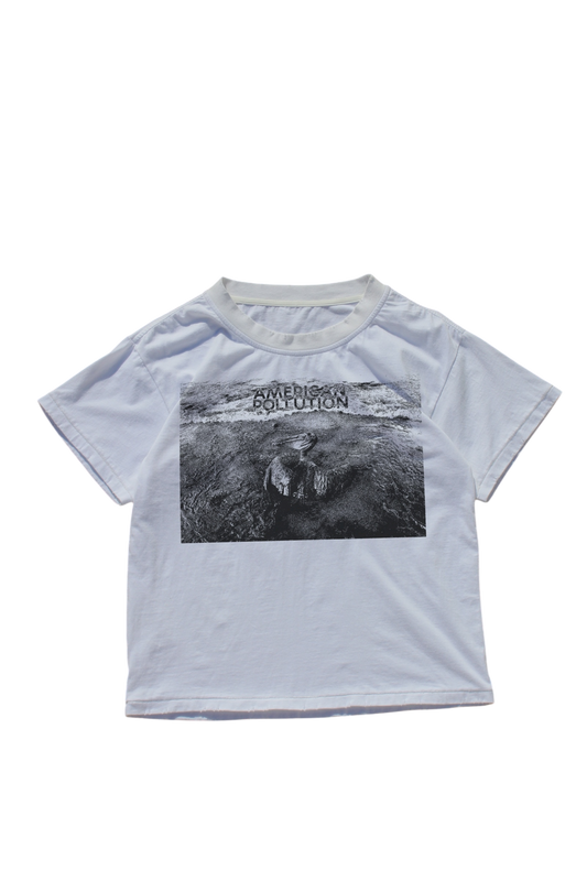 WHITE OILSPILL HAND PRINTED TEE