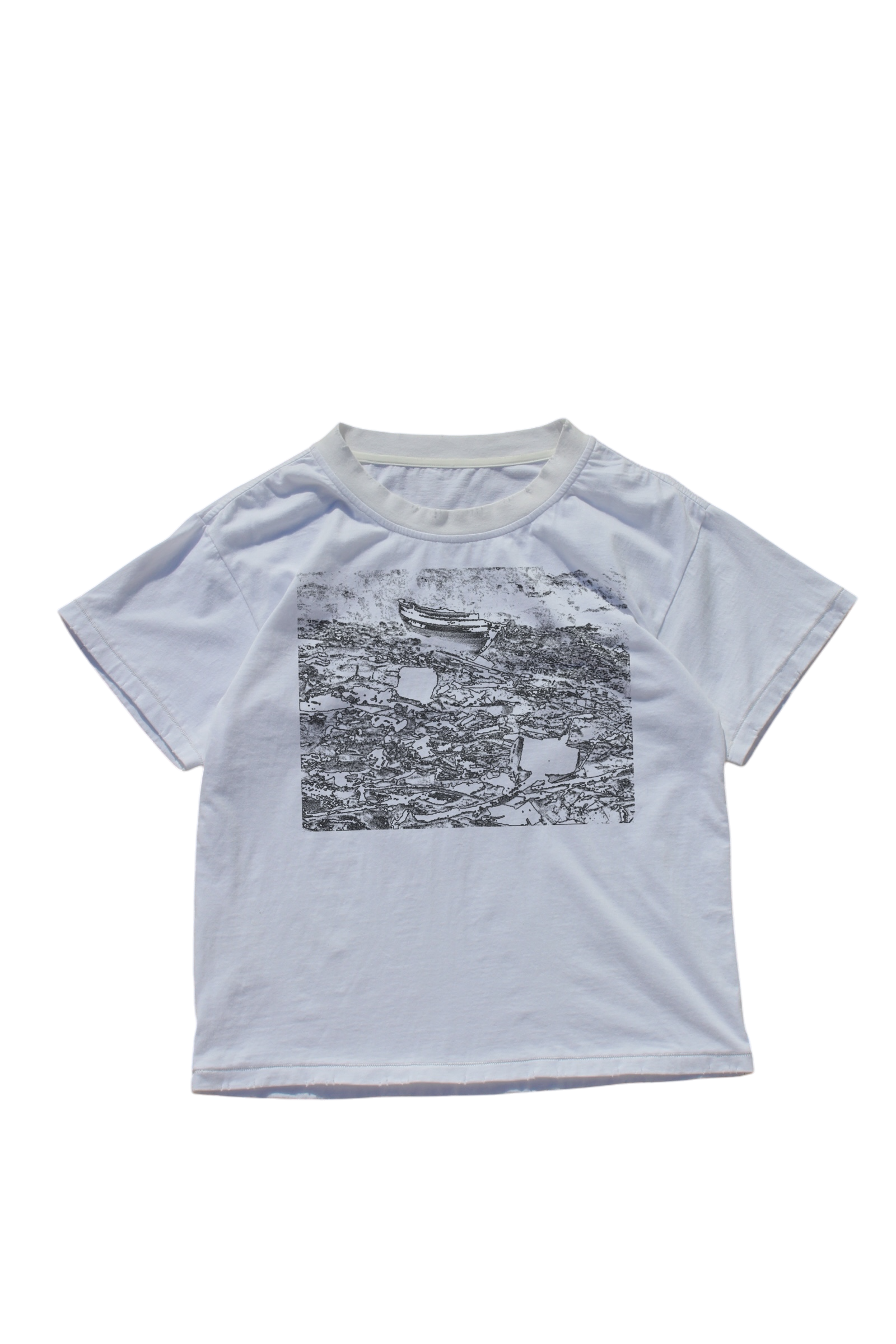 WHITE ROWBOAT HAND PRINTED TEE