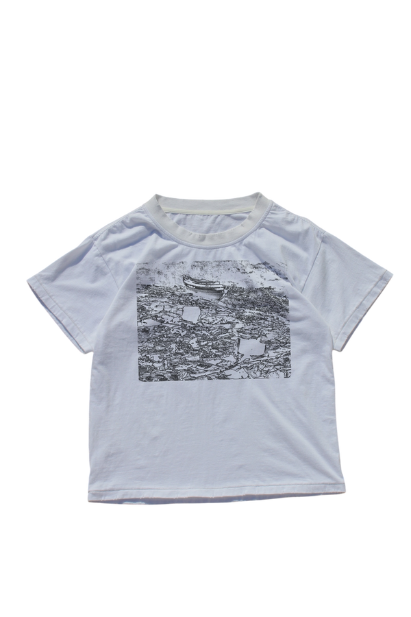 WHITE ROWBOAT HAND PRINTED TEE