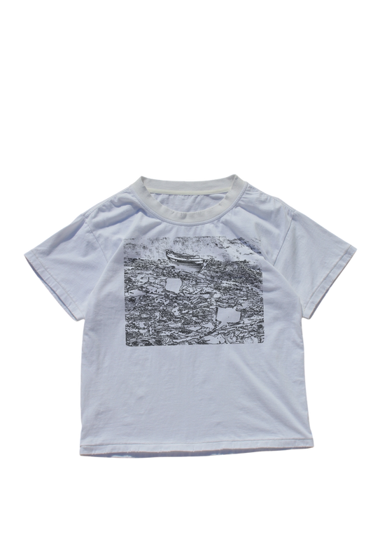 WHITE ROWBOAT HAND PRINTED TEE